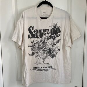 Fashion Nova Cream Savage Graphic Tee